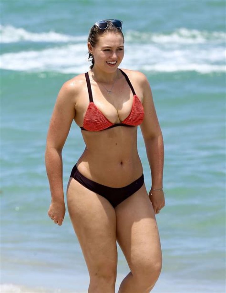 Beach Days! Iskra Lawrence Rocks a Bikini While Riding an Inflatable Rooster in the Ocean