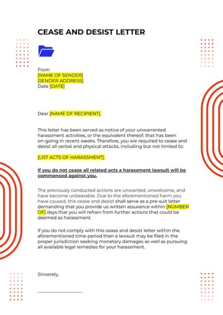 Can anyone write a cease and desist letter?