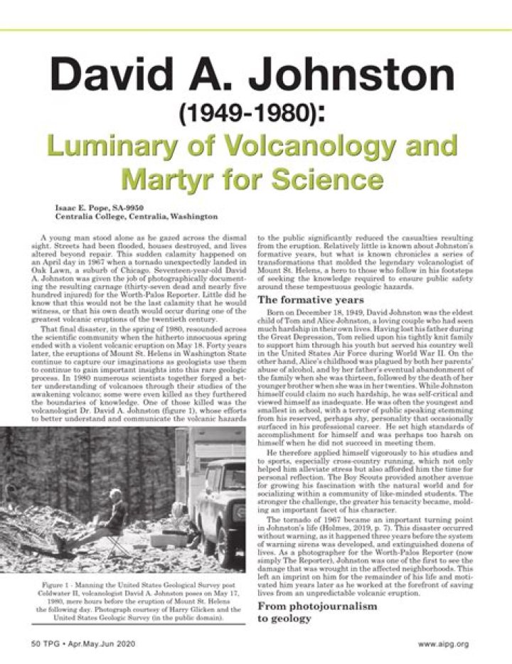 David A. Johnston (Geologist) - Age, Birthday, Bio, Facts, Family, Net Worth, Height & More