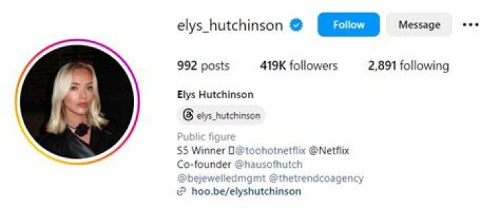 Elys Hutchinson Net Worth 2023: What Is The "Too Hot To Handle" Star Worth?