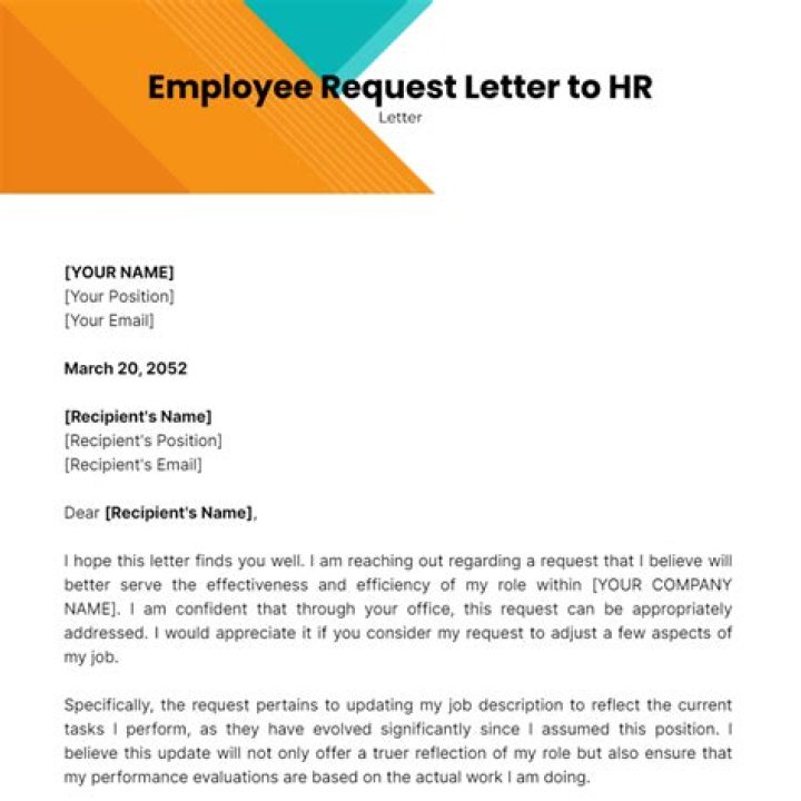 How can I write a letter to HR request ID?