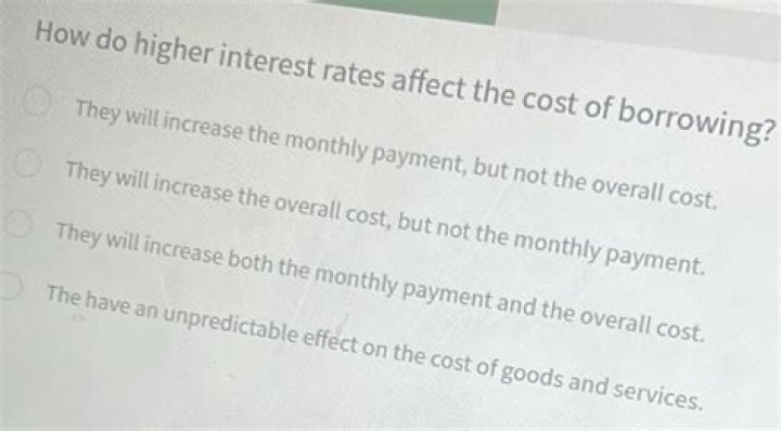 How do higher interest rates affect the cost of borrowing?