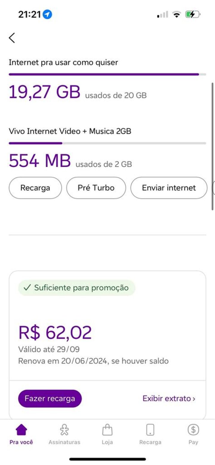 How do I recharge my Vivo in Brazil?