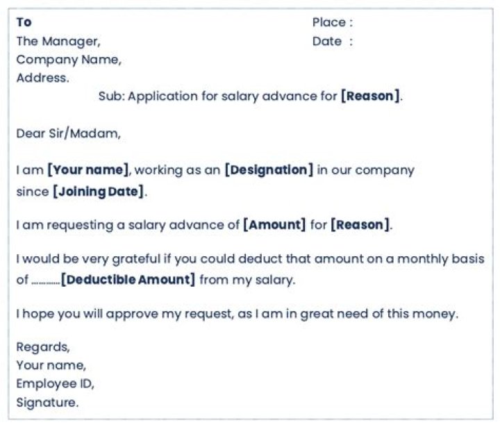 How do I write a letter asking for a cash advance?