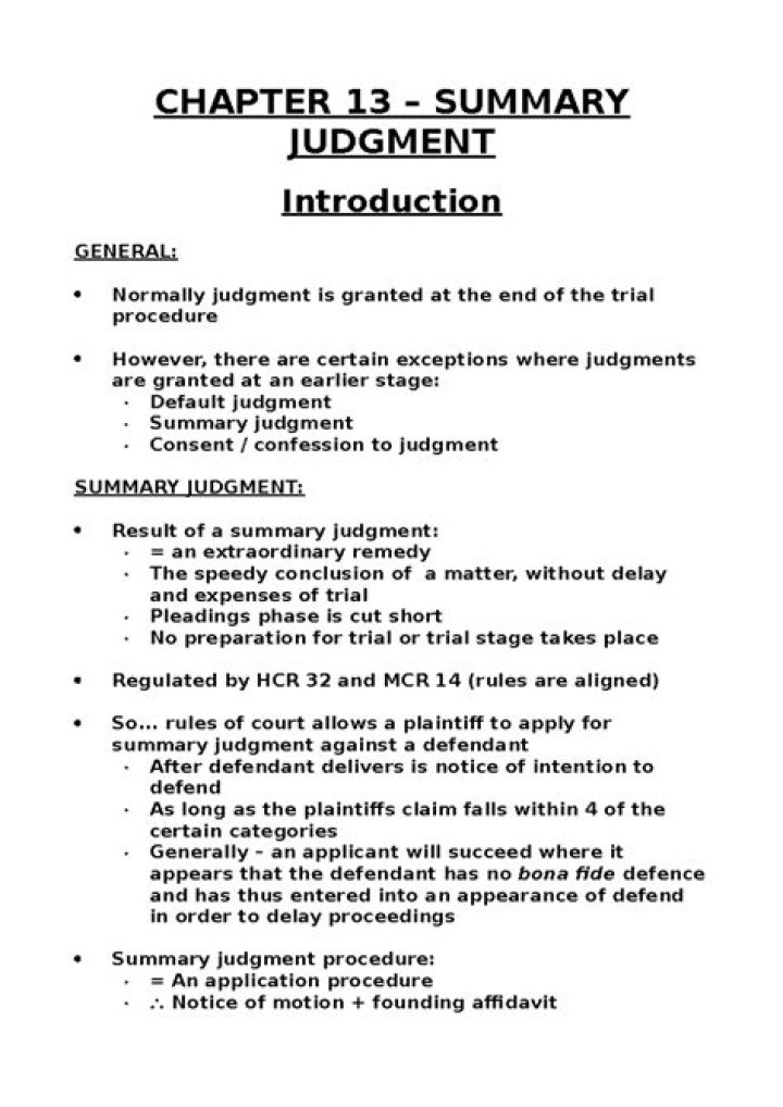 How do you respond to a summary Judgement?