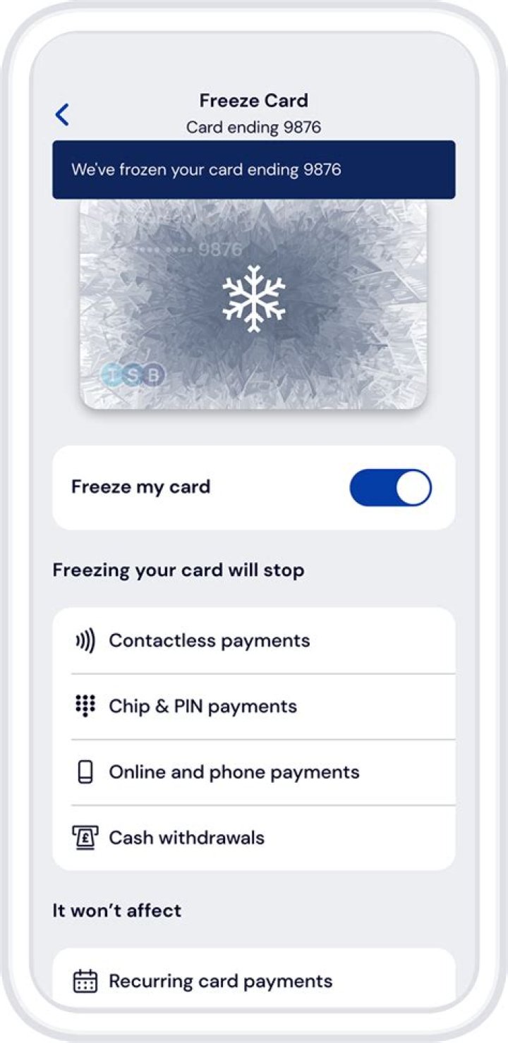 How do you unfreeze a credit card?
