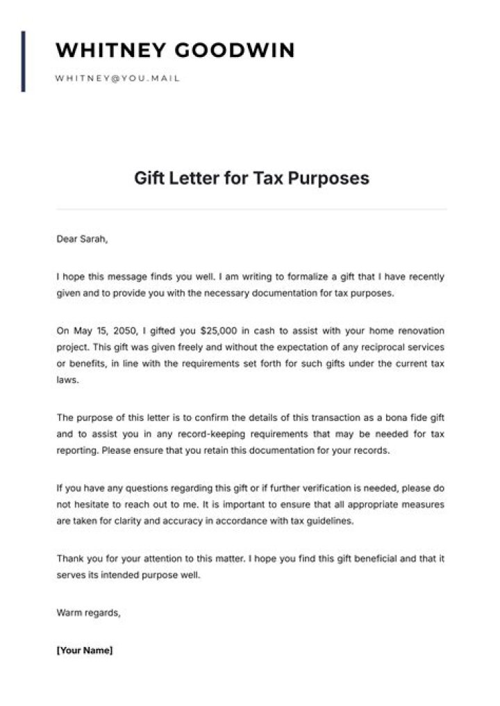 How do you write a thank-you letter for tax purposes?