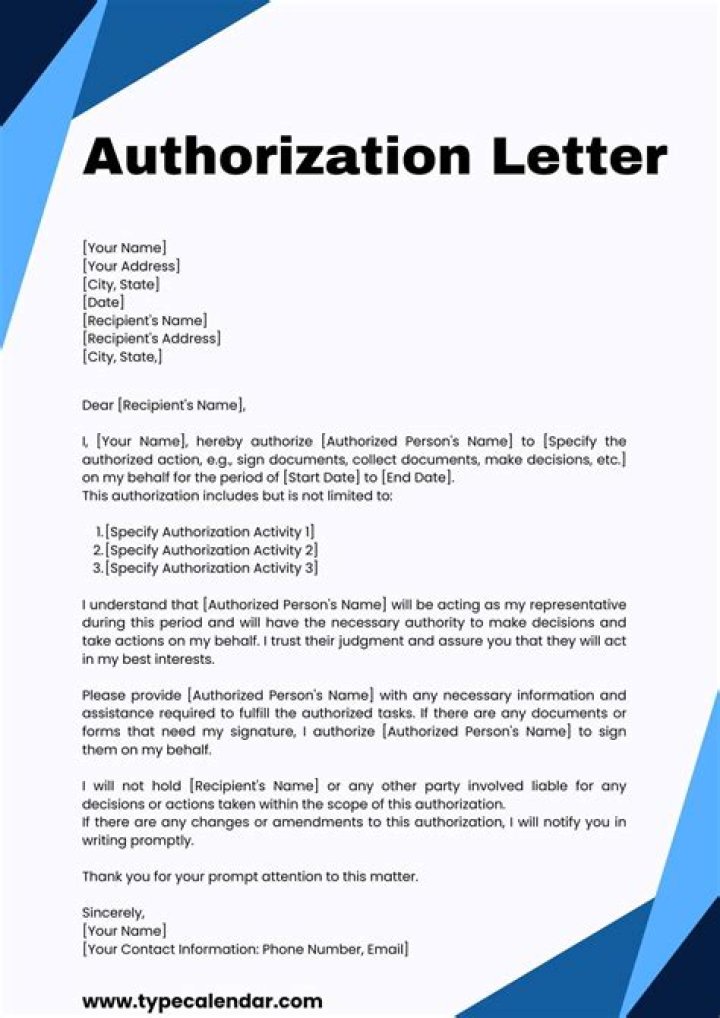 How do you write an authority letter?