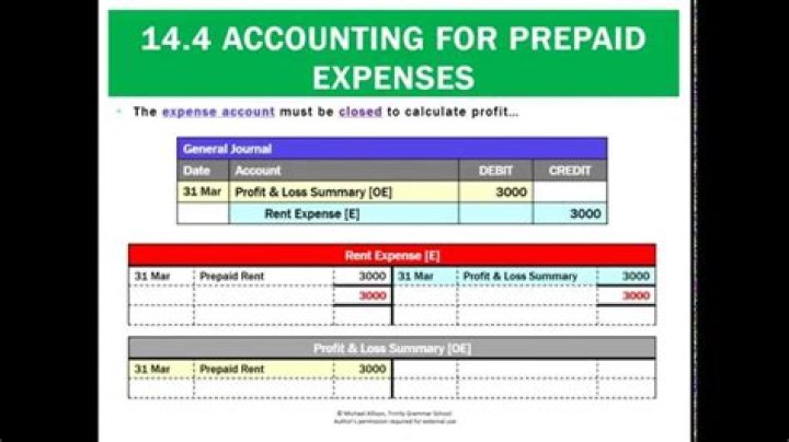 How is a prepaid expense reported in the financial statements?