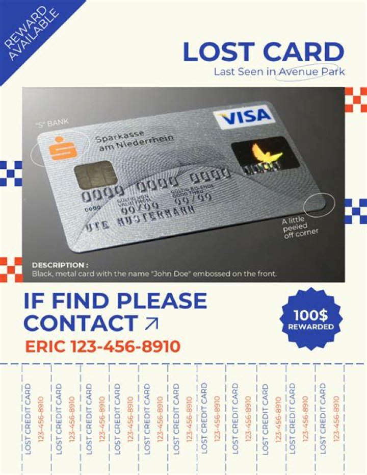 How long do you have to report a lost credit card?