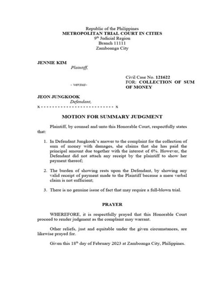 In what circumstances would a summary judgment motion be granted?