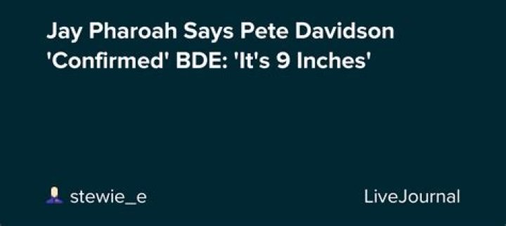 Jay Pharoah Confirms Pete Davidson's Large Penis