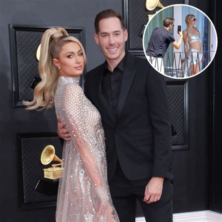 Sliving! Paris Hilton Poses for Husband Carter Reum While Wearing a Silver Bikini and Wig: Photos