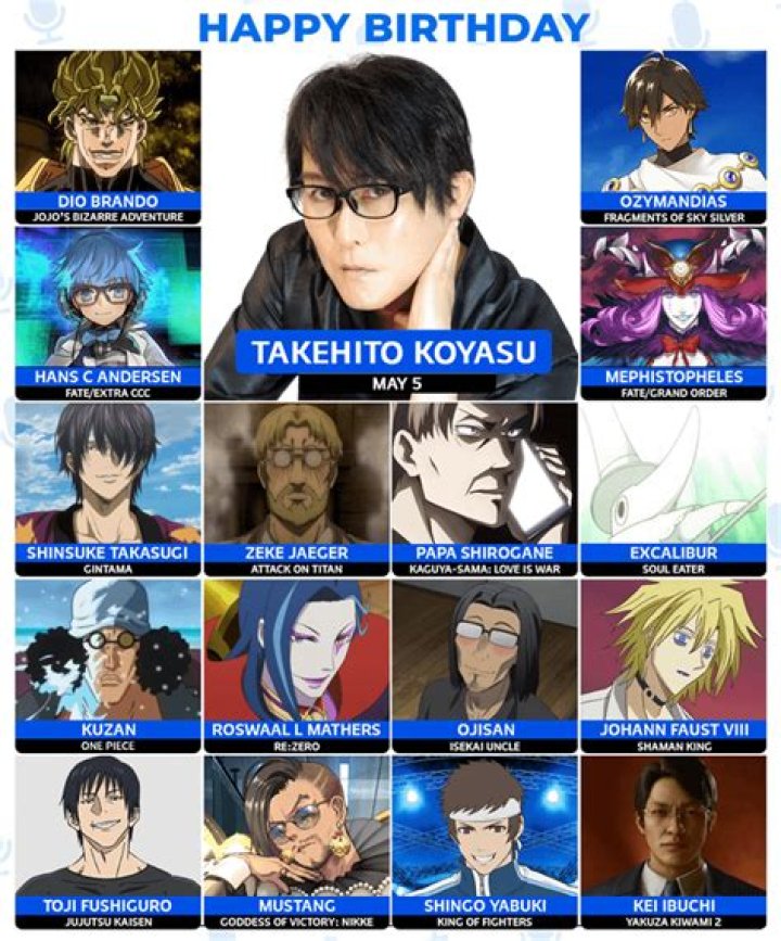 Takehito Koyasu (Voice Actor) - Age, Birthday, Bio, Facts, Family, Net Worth, Height & More