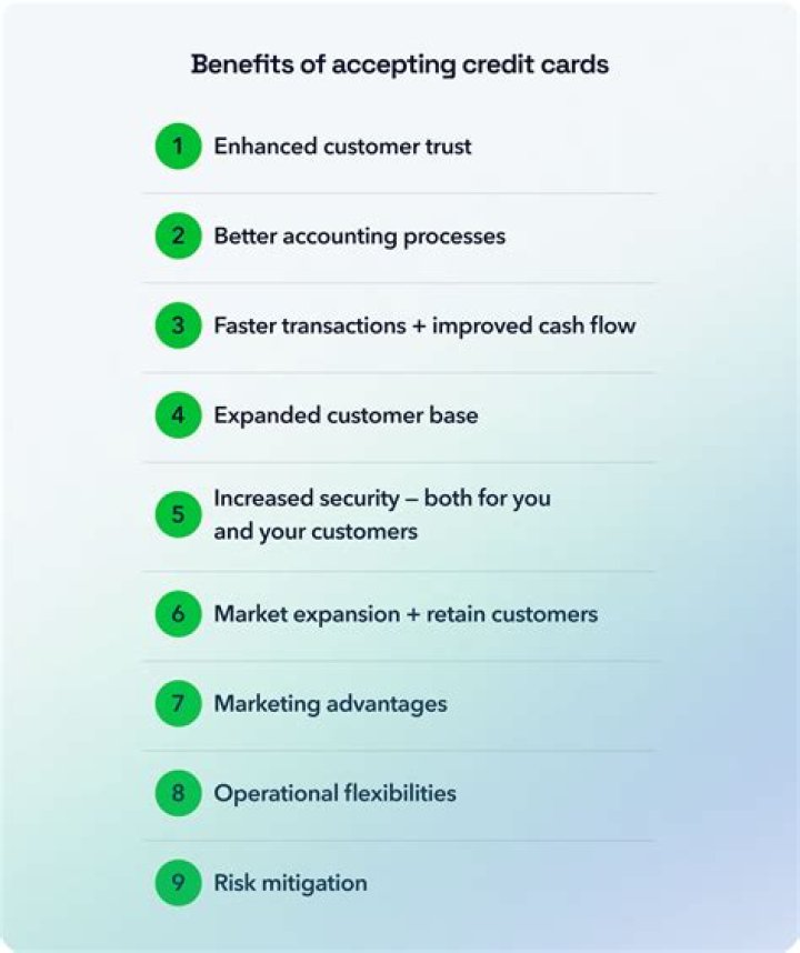 What are the advantages of accepting credit card payments?