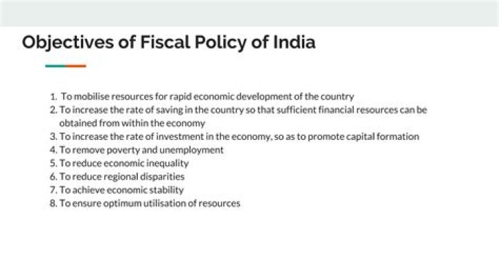 What are the main objective of fiscal policy in India?
