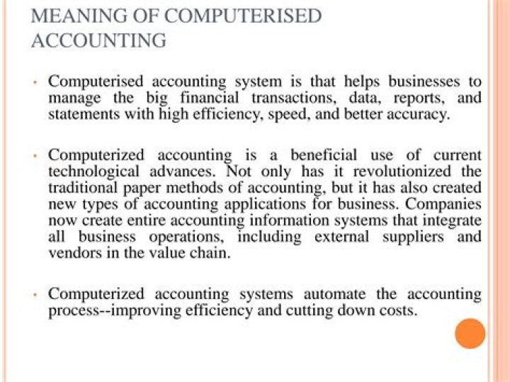 What are the types of Computerised accounting?