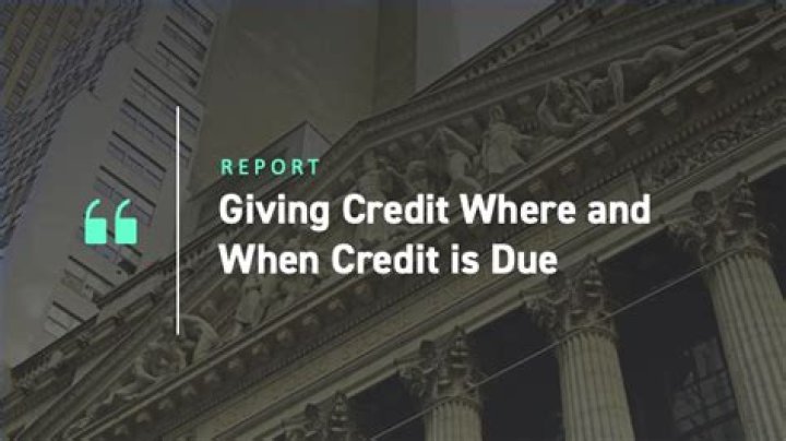 What does the author mean when he says give credit where credit is due?