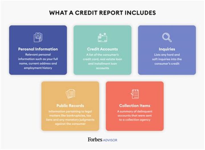 What four pieces of information is included in a credit report?