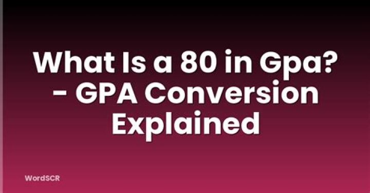 What is a 80% in GPA?