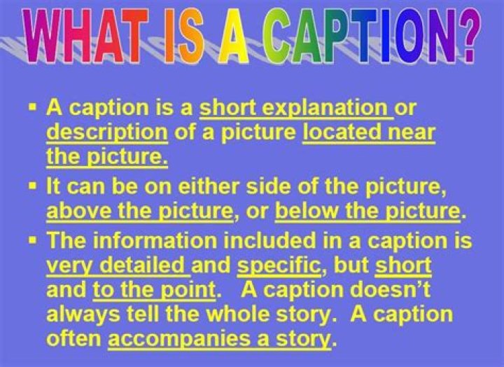 What is caption writing?