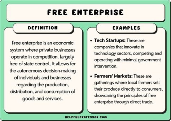 What is the goal of a free enterprise system?