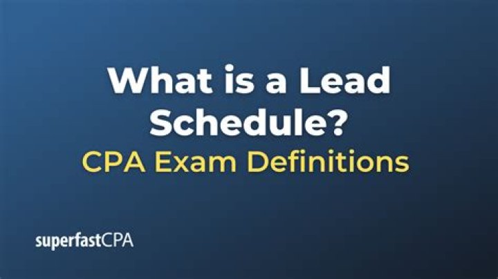 What is the lead schedule in accounting?