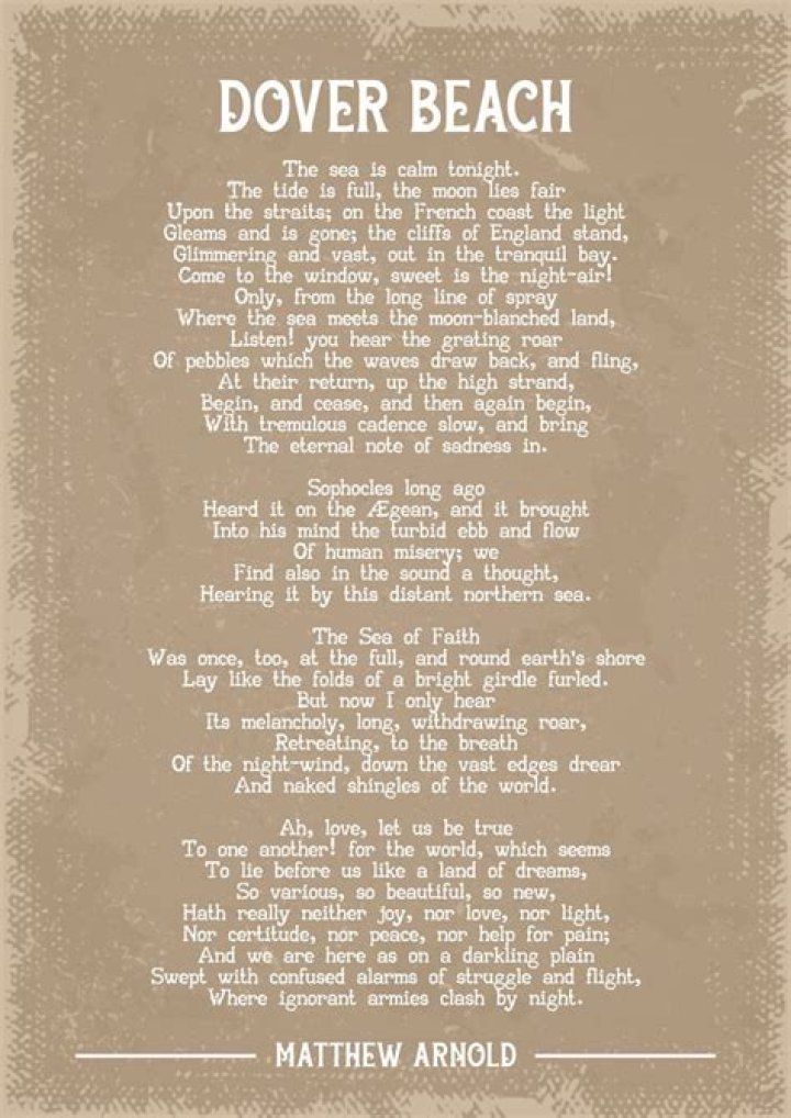 What is the main idea of the poem dover beach