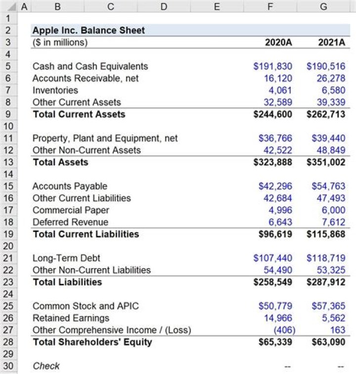 What is the order of the balance sheet?