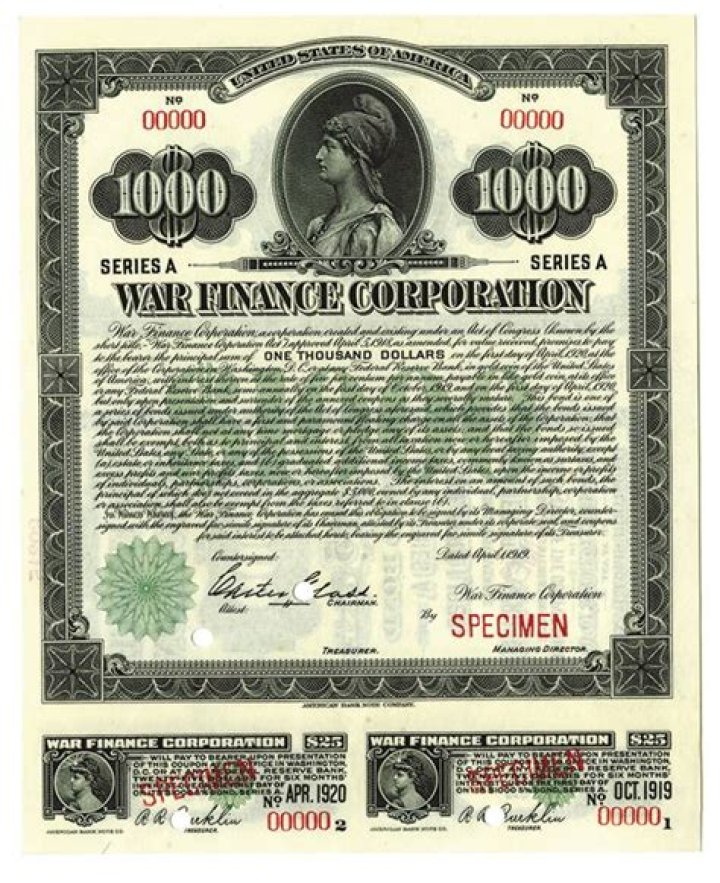 What was the purpose of the War Finance Corporation?