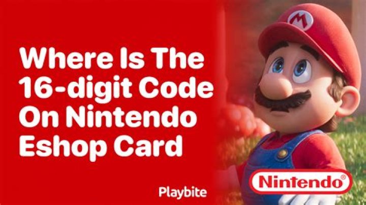 Where is the 16-digit code on Nintendo eShop card?