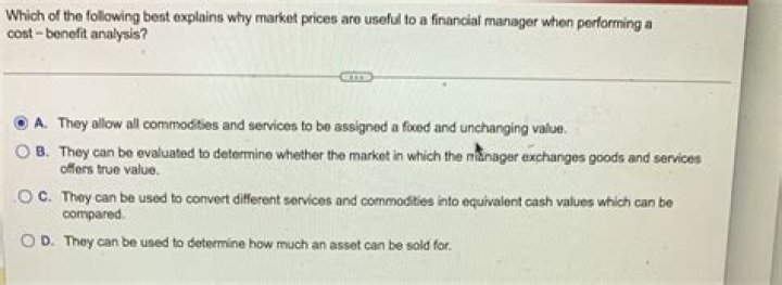 Which of the following best explains why market prices are useful to a financial manager?