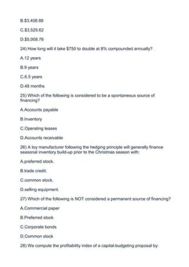 Which of the following is considered to be a spontaneous source of financing?