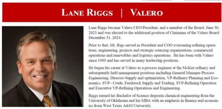 Who is the CEO of Valero?
