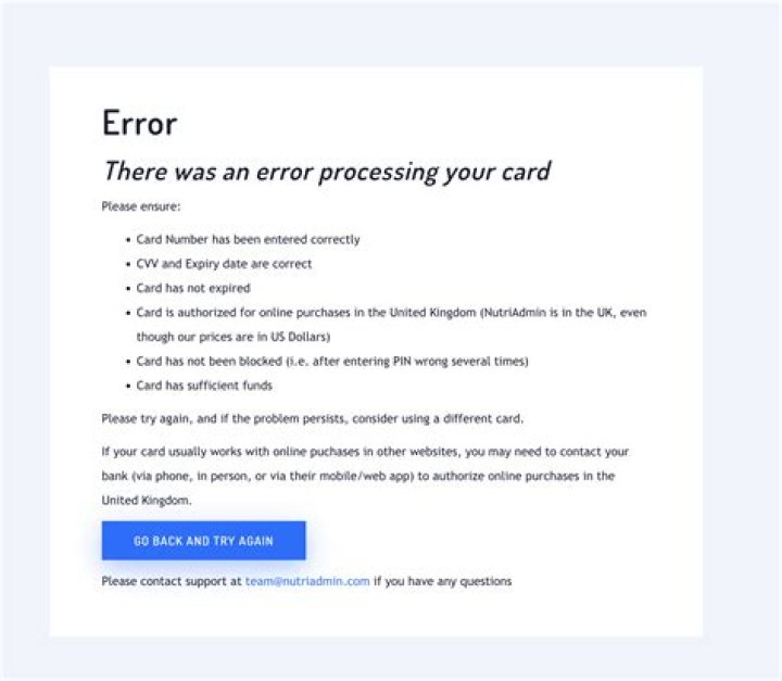 Why is my card not accepted?
